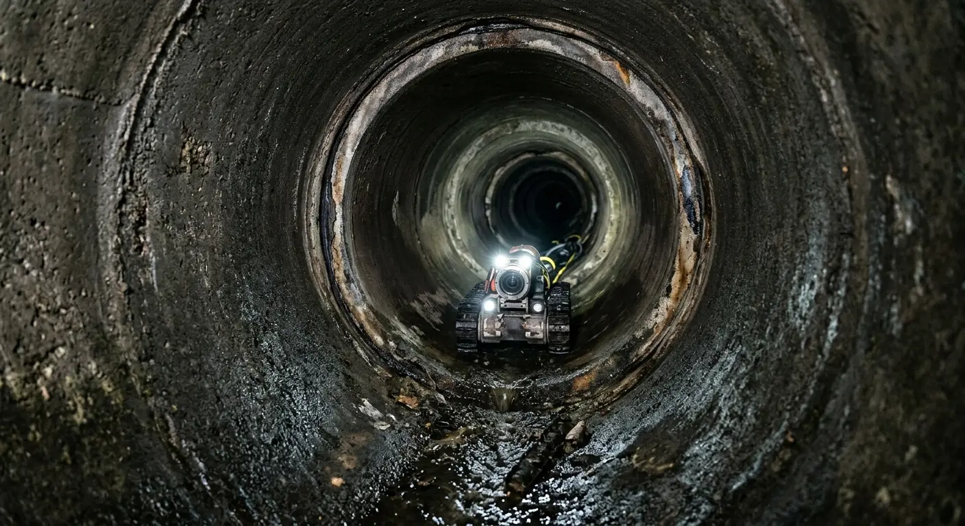 Robotic sewer camera inspecting pipe interior for Sewer Line Cleaning in Surprise